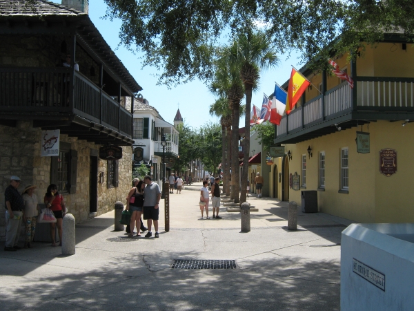 Historic and beautiful St. George Street in downtown St. Augustine